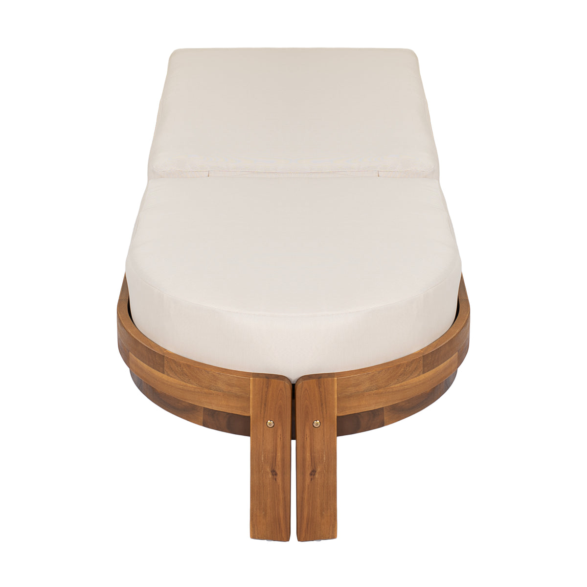 Patio Acacia Wood Chaise Lounge Chairs with Adjustable Backrest Set of 2