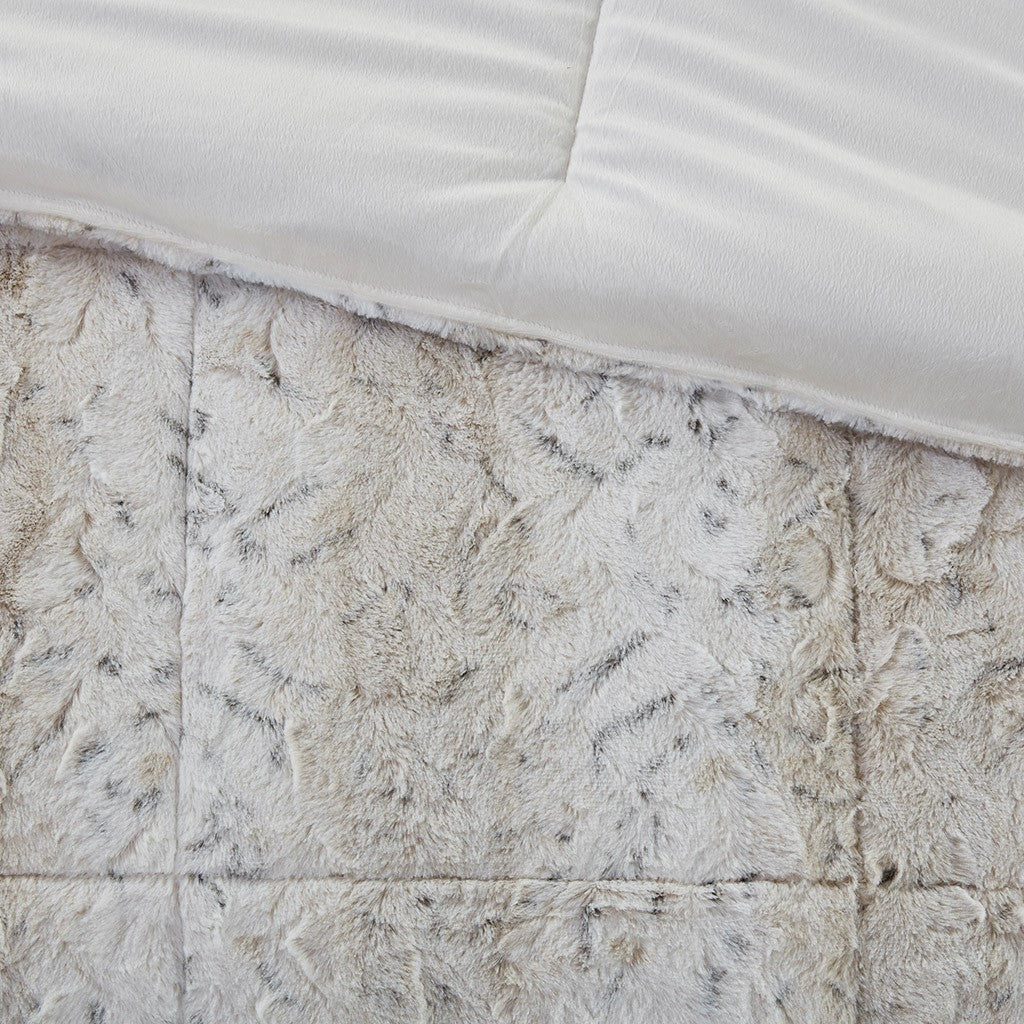 Full/Queen 4PC Faux Fur Comforter Set