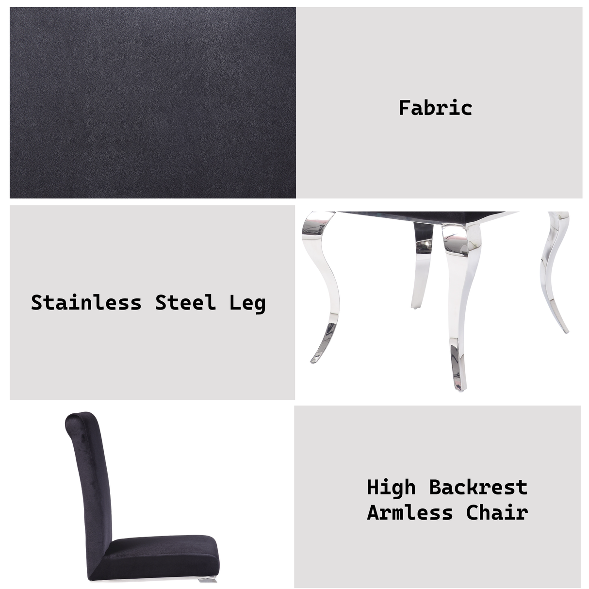 Fabiola Upholstered Stainless Steel Dining Chair