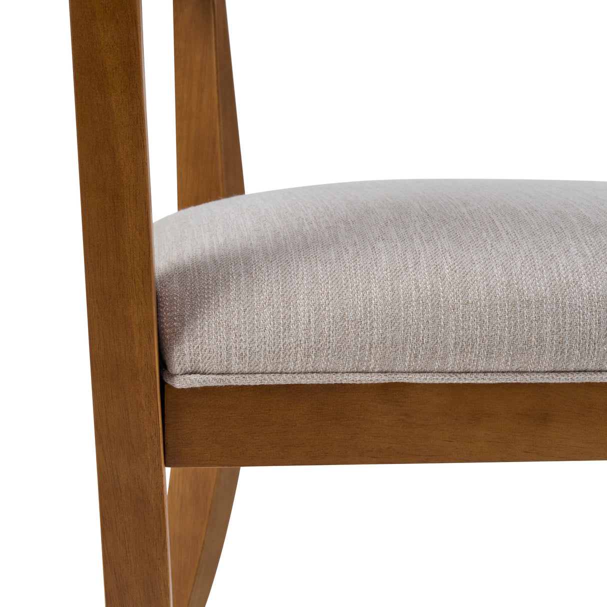Wood Frame Upholstered Dining Chairs with Armrests (Set of 2)