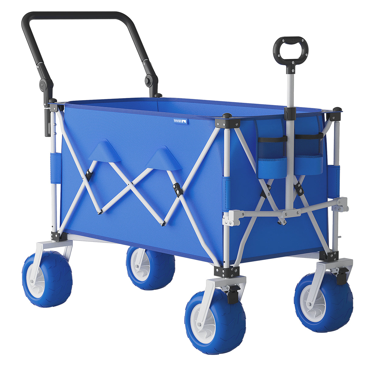 Multi-Functional Folding Wagon Cart with Rotating Handle - Steel