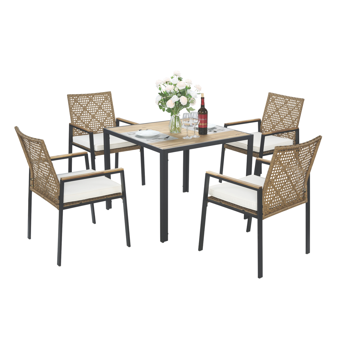 All Weather 5-Piece Patio Dining Table Set