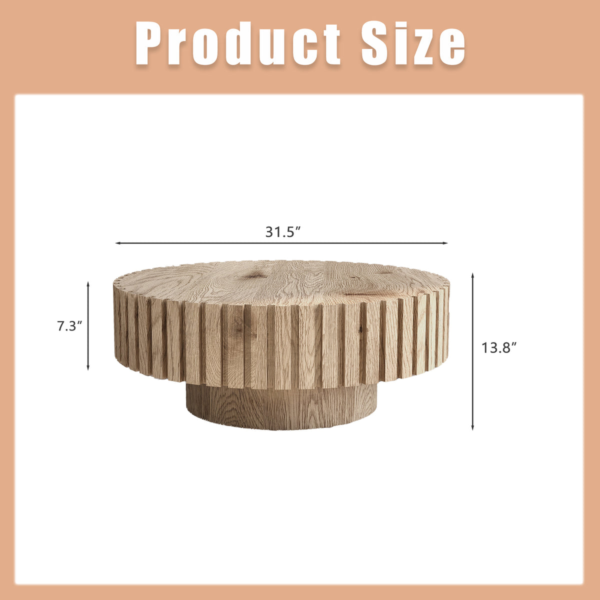 Modern Minimalist Circular Coffee Table 31.4''