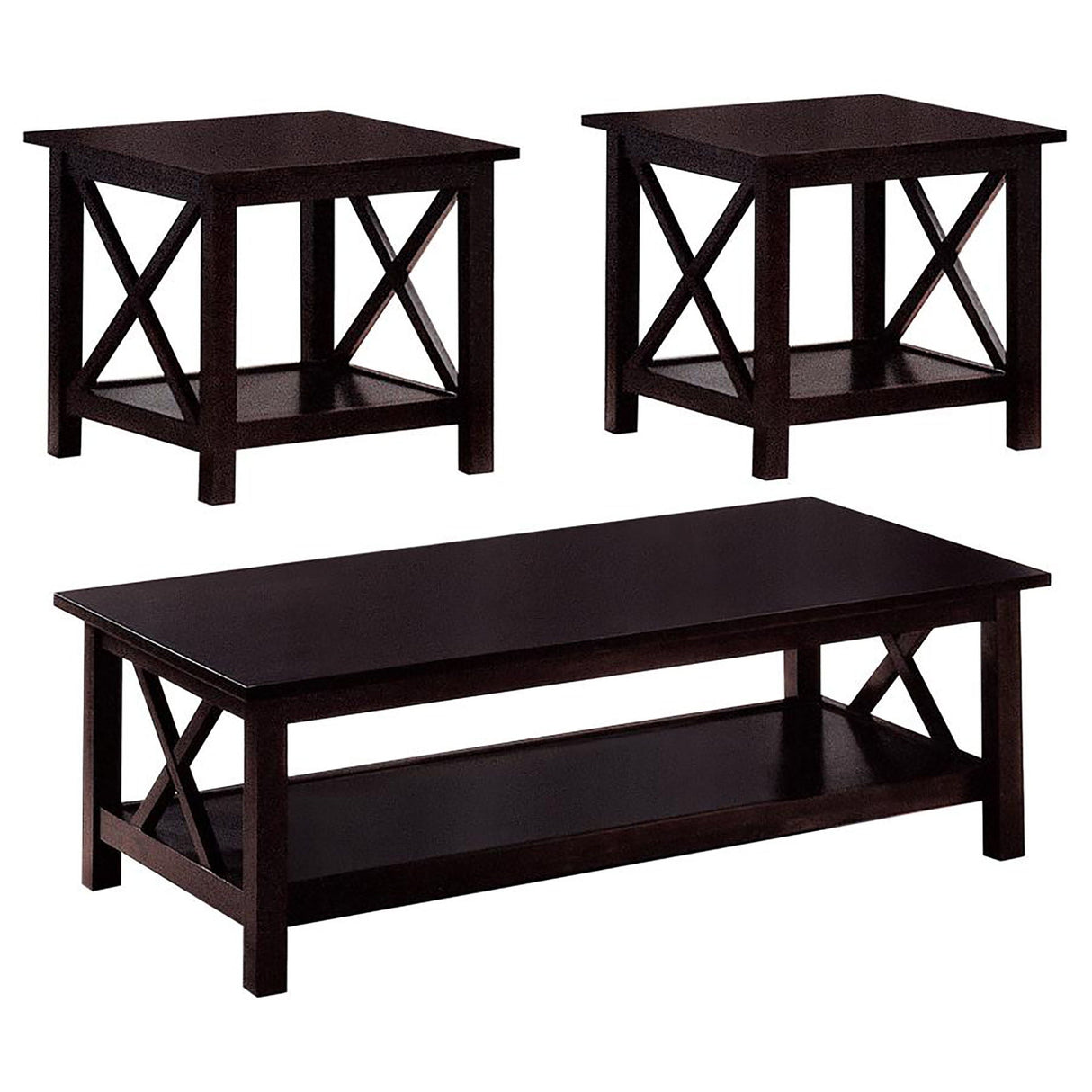 Merlot 3 Piece Occasional Set - Brown