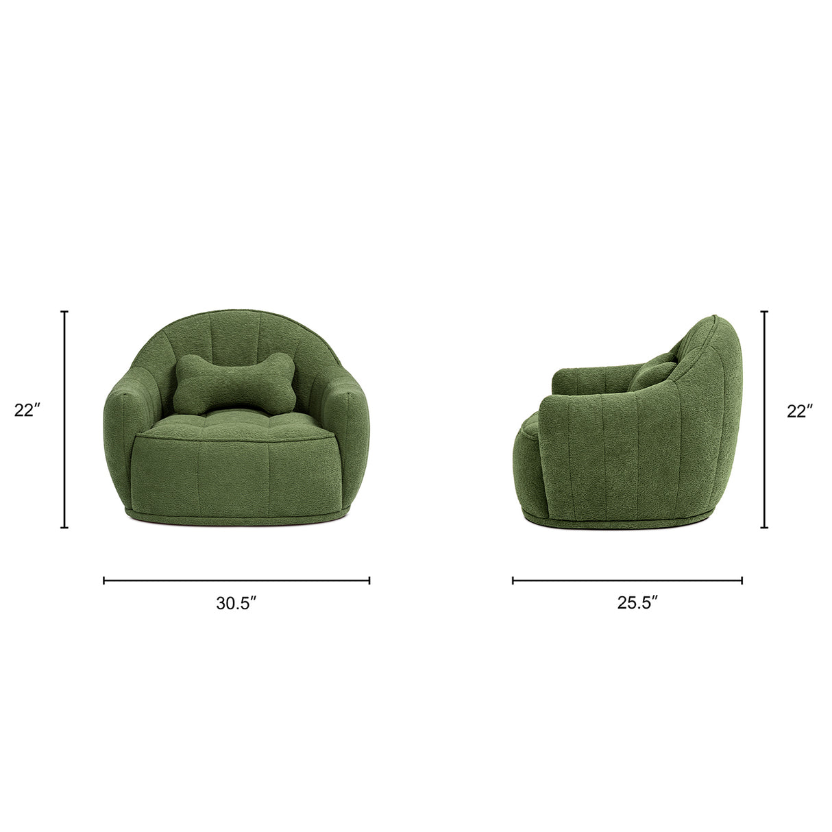 Louie 30.5" Dog Sofa Bed, Medium, Moss