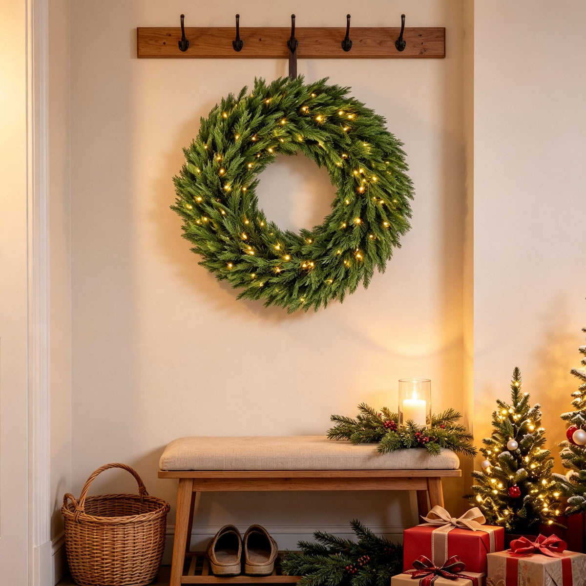 36 in Pre-Lit Norwegian Spruce Christmas Wreath