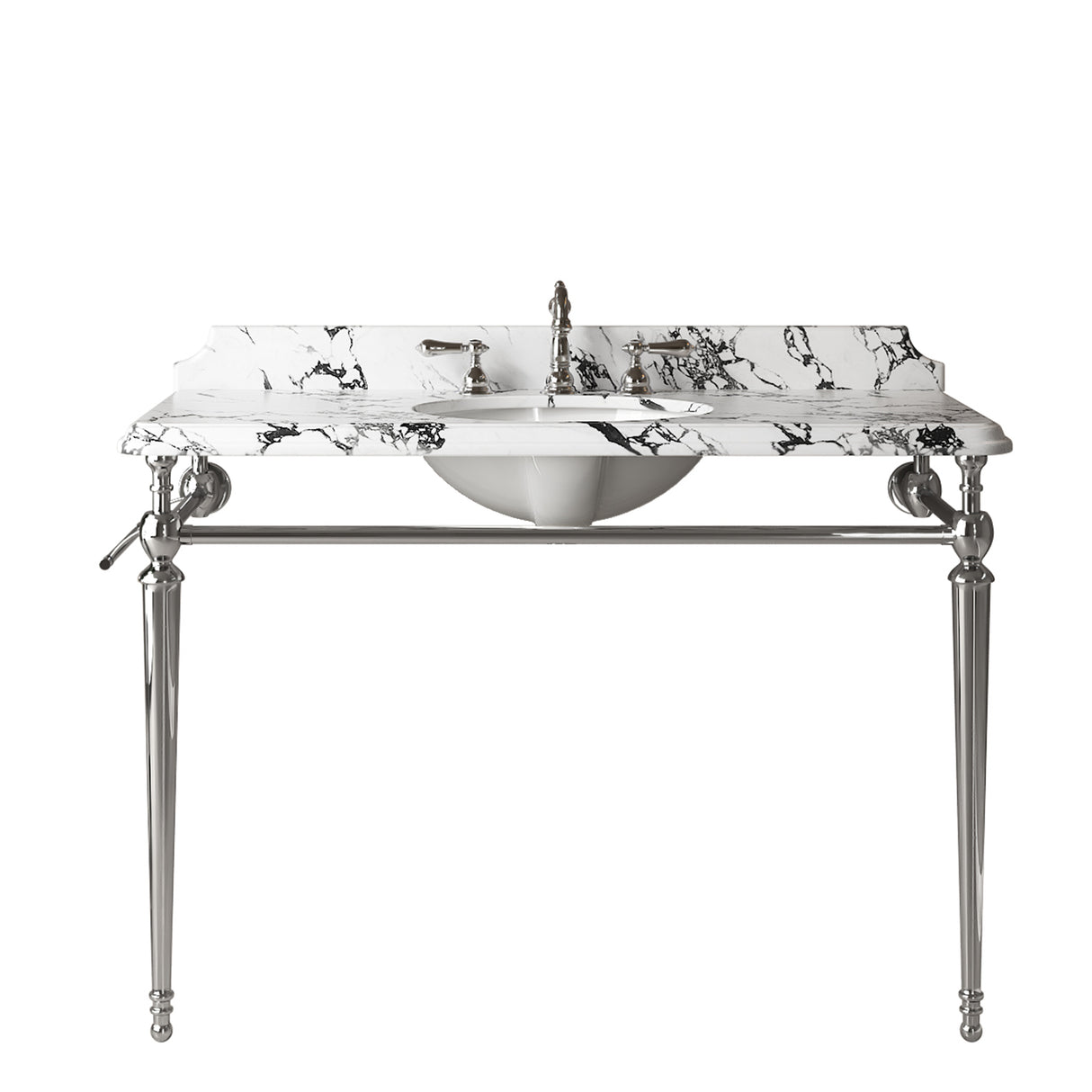 VICI 48" Bathroom Console Sink, Undermount Ceramic Vanity Basin & Panda