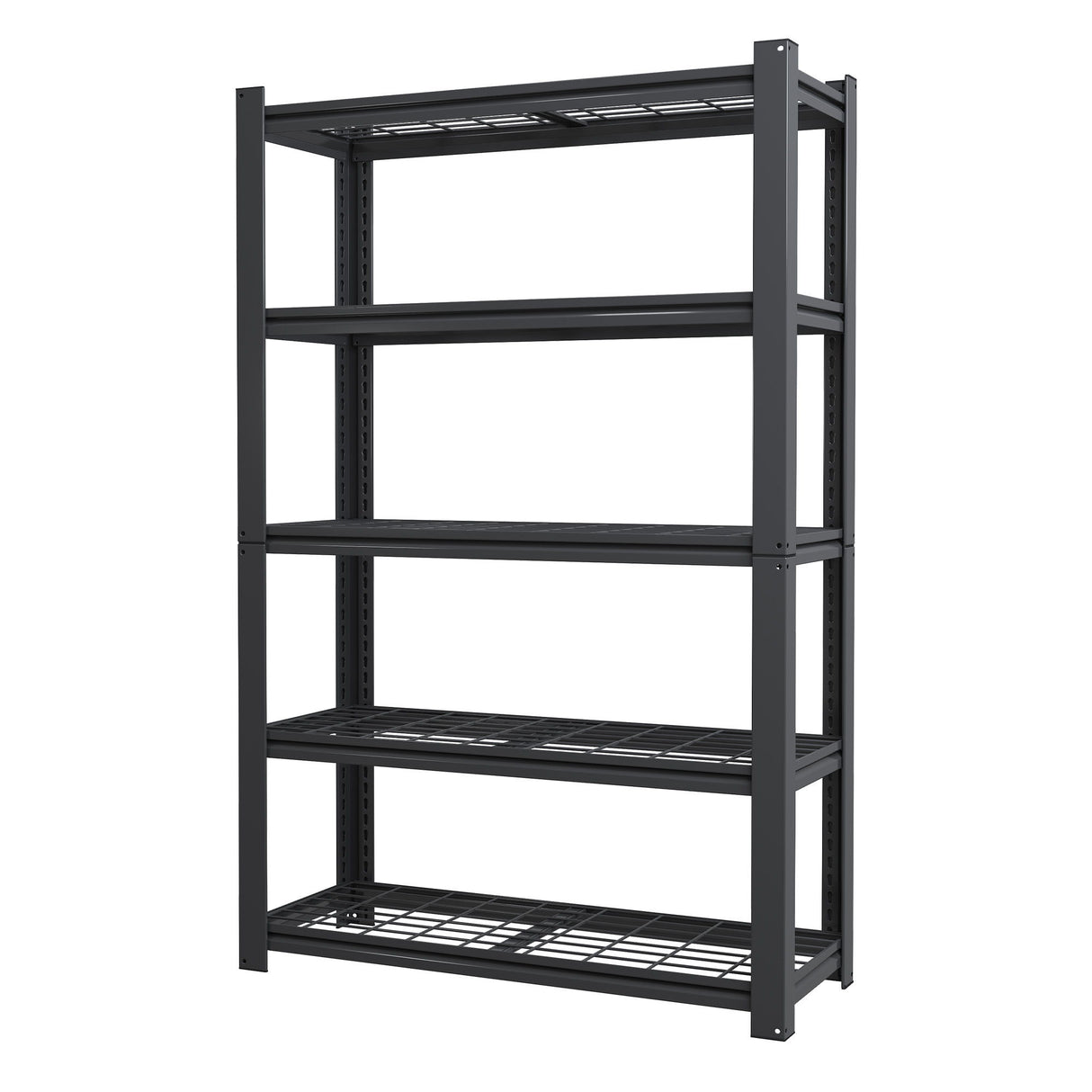 Heavy Duty 5 Tier Adjustable Metal Mesh Storage Rack With 2000 Lbs Capacity - Brushed Nickel