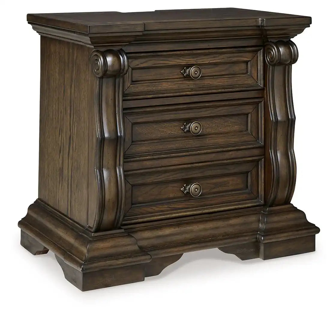 Maylee - Three Drawer Night Stand - Dark Brown - Best Buy Furniture