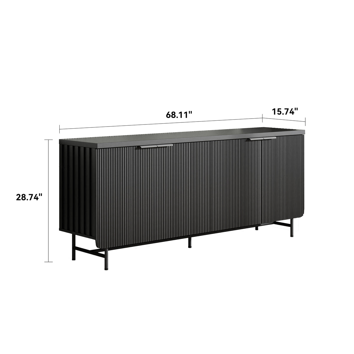 Modern Scandinavian Alcove Door Kitchen Storage Sideboard Buffet Cabinet Console