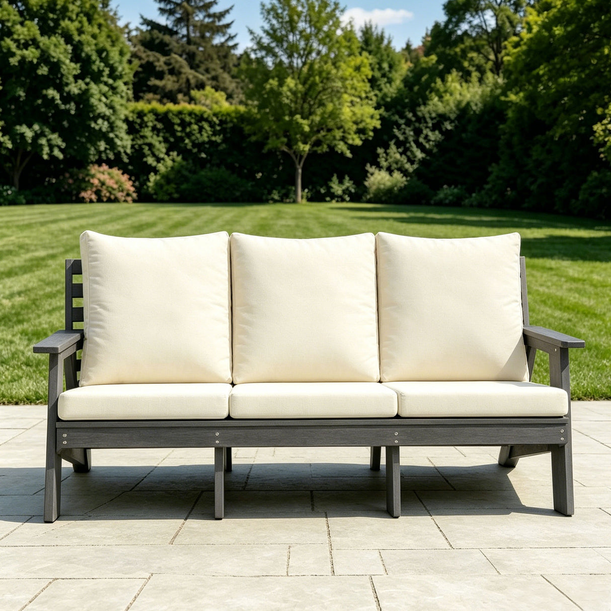 HIPS 3 Seater Outdoor Garden Sofa with Cushion
