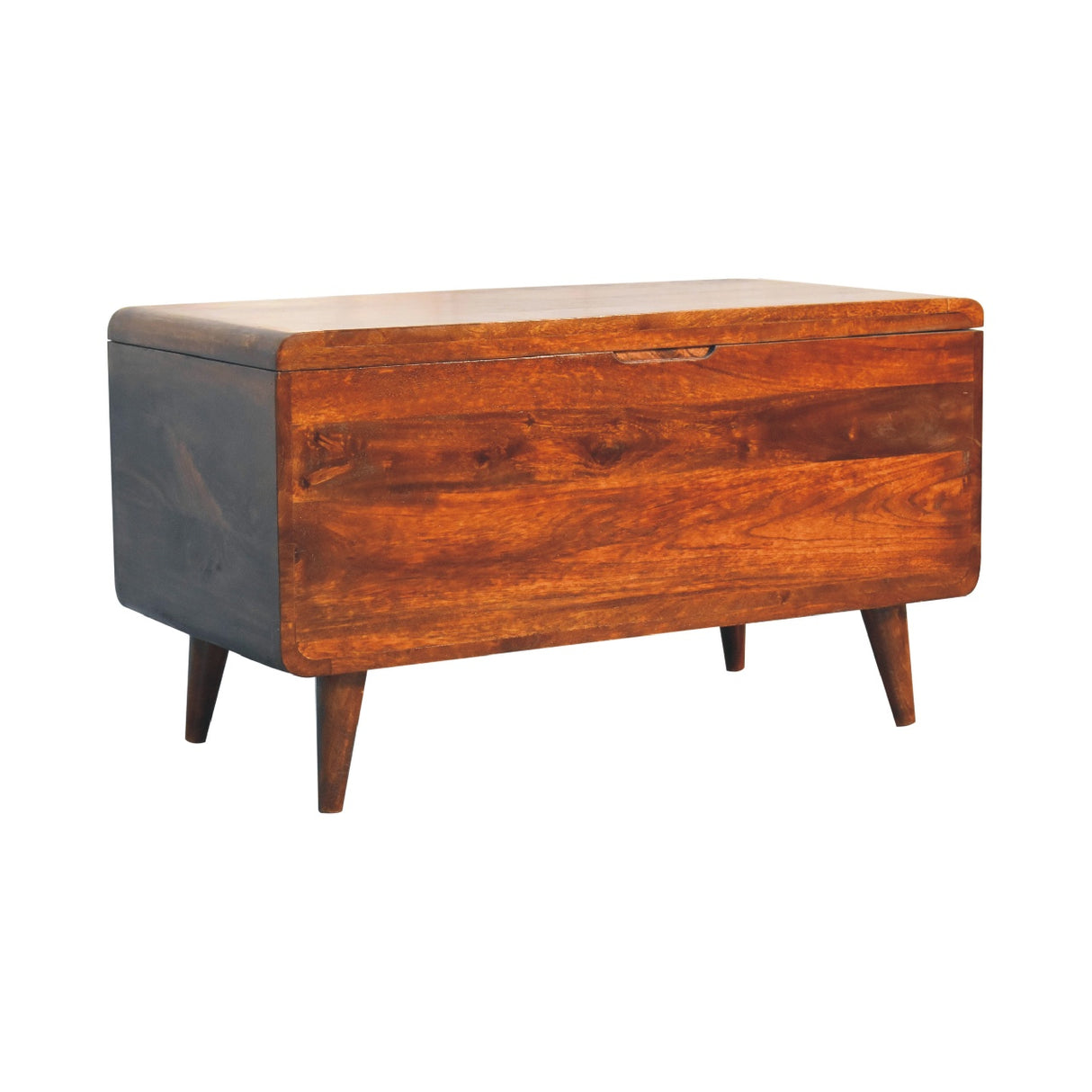 Solid Wood Curved Chestnut Blanket Box