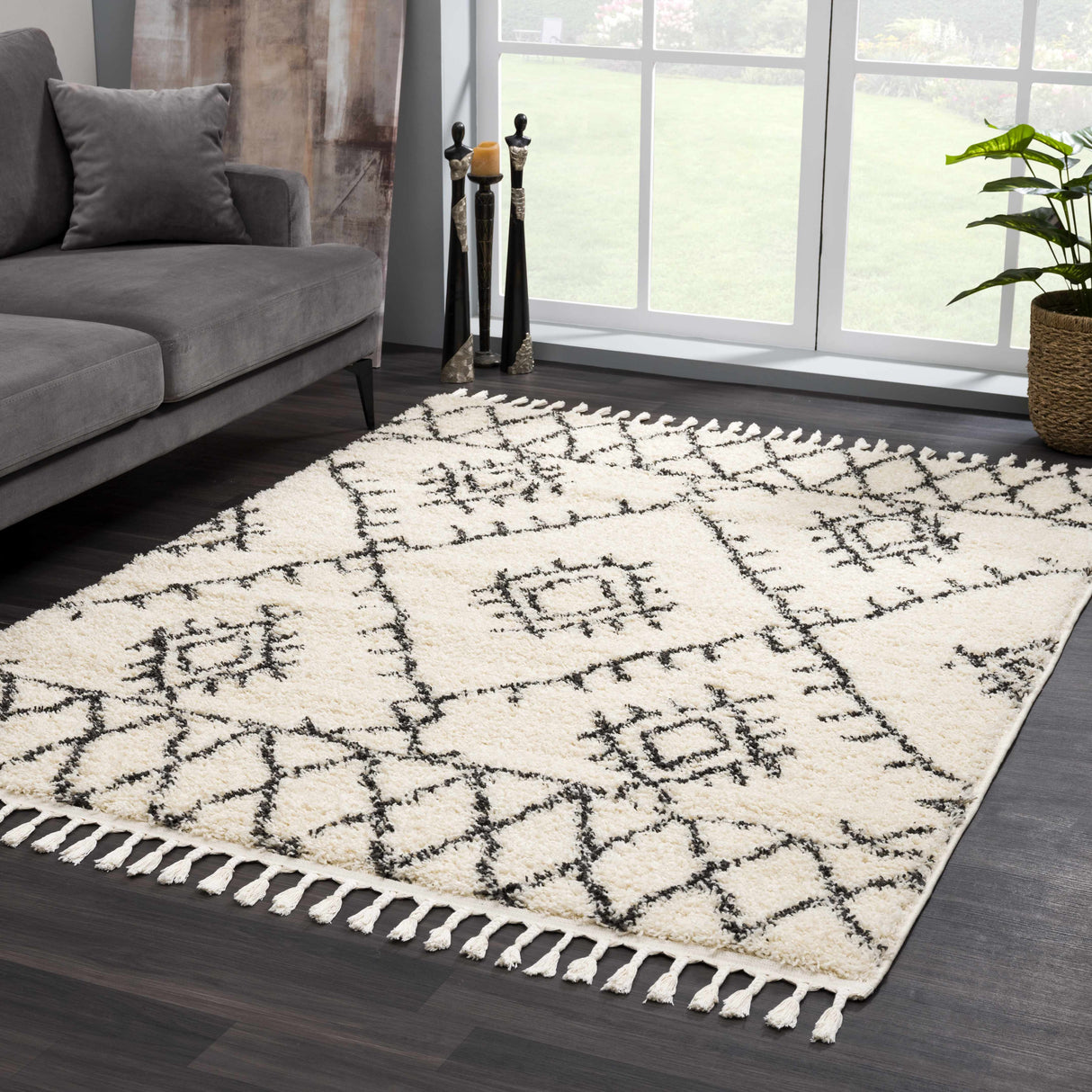 Emlenton Berber Shag with Tassels - Clearance