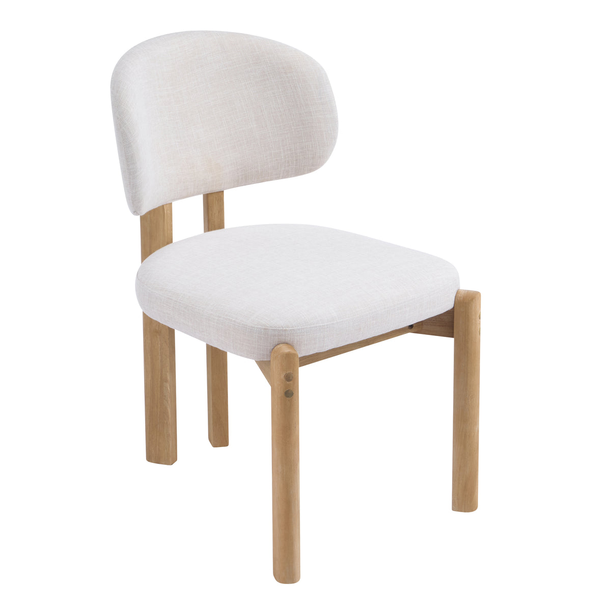 Beige Upholstered Scandinavian Dining Chair