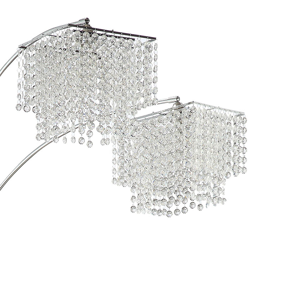 Bali - Shores Hanging Crystal Arc Floor Lamp Floor Lamp - Chrome