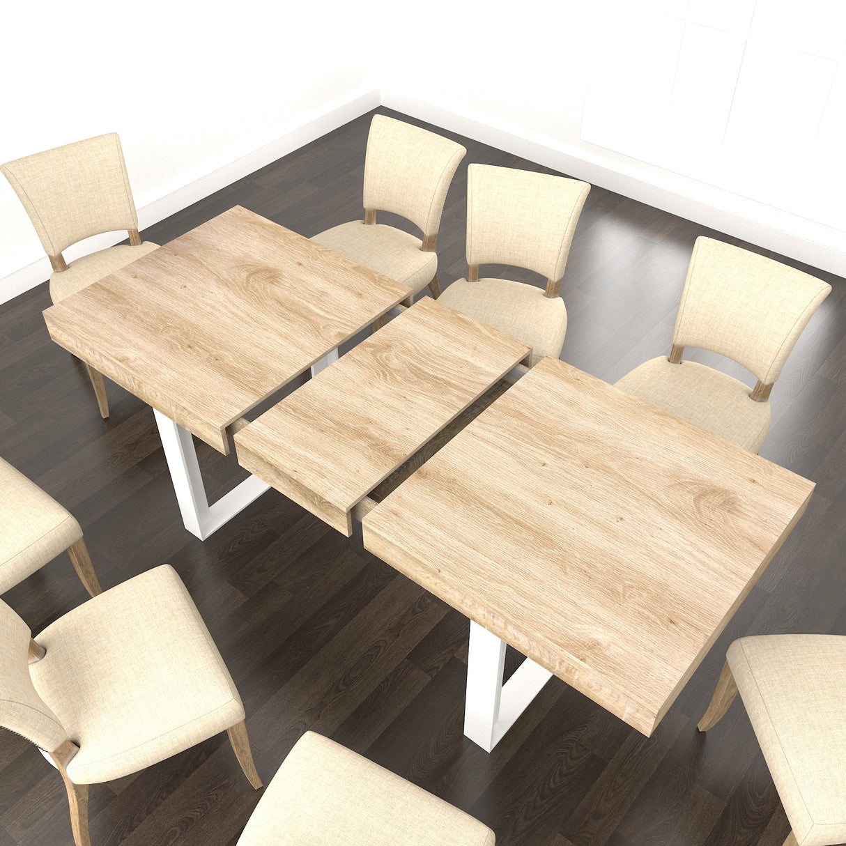 Extendable Dining Room Table for 6-10