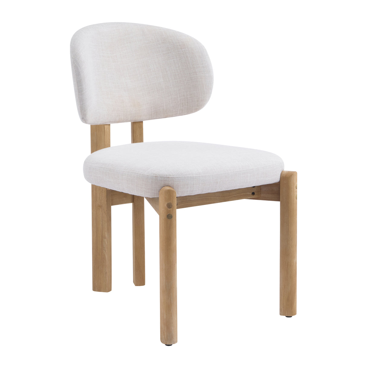 Beige Upholstered Scandinavian Dining Chair