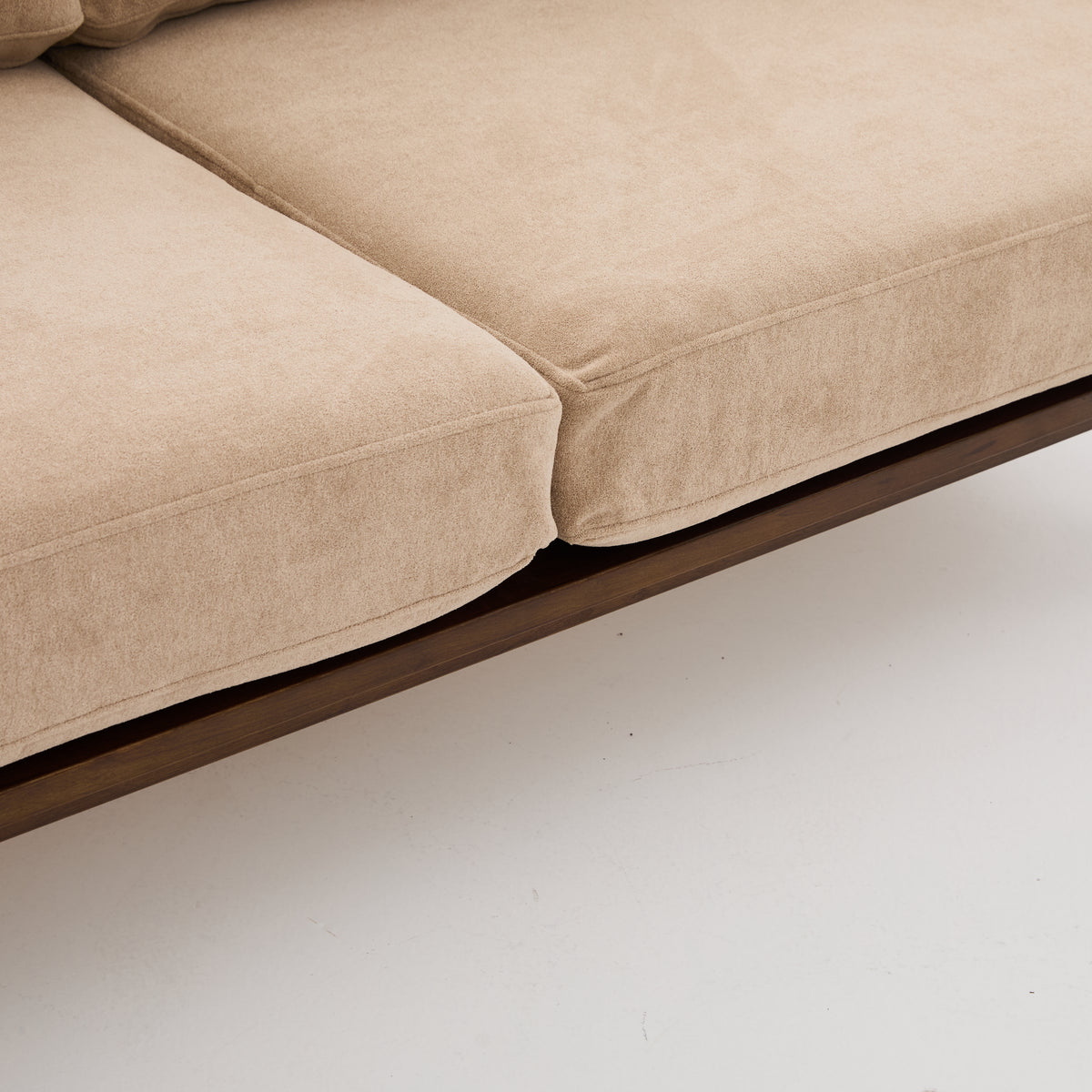 Mid-Century Modern Velvet Fabric Sofa