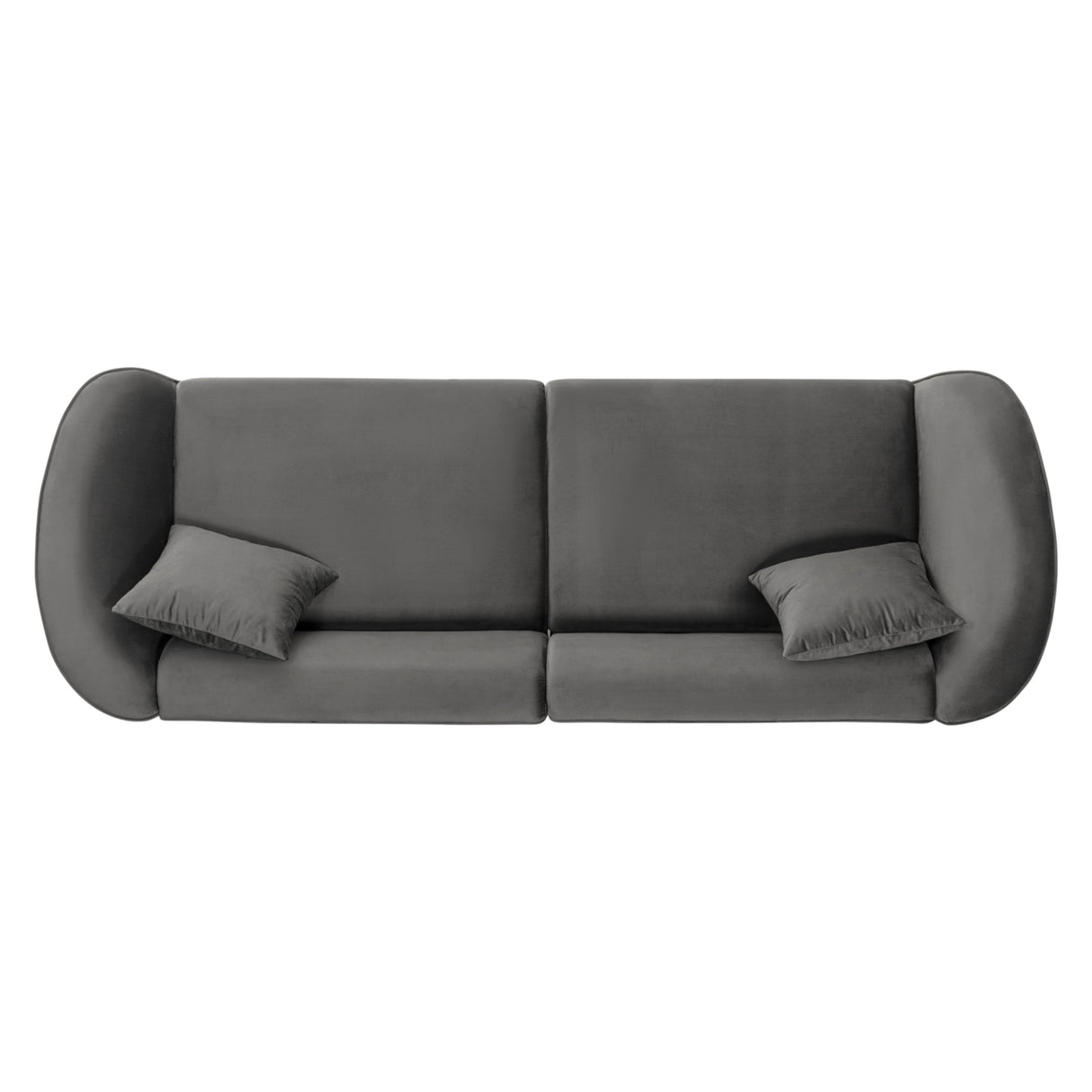 87" Curved Contemporary Sofa in Gray