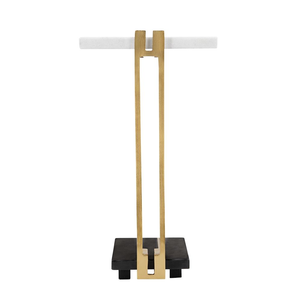 Crystal Side Table With Metal Frame, Artistic Accent Table For Living Room