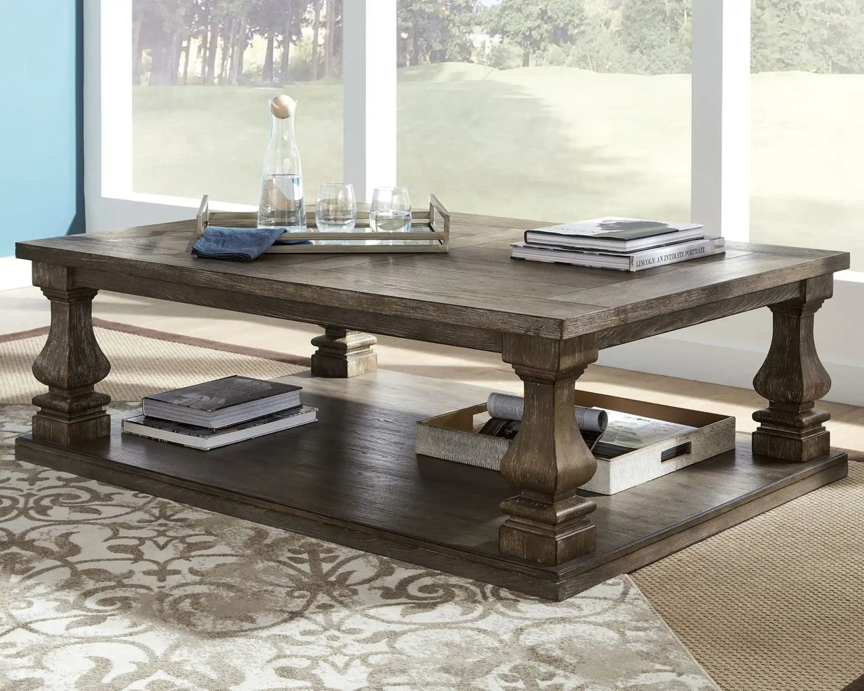 Johnelle - Rectangular Cocktail Table - Gray