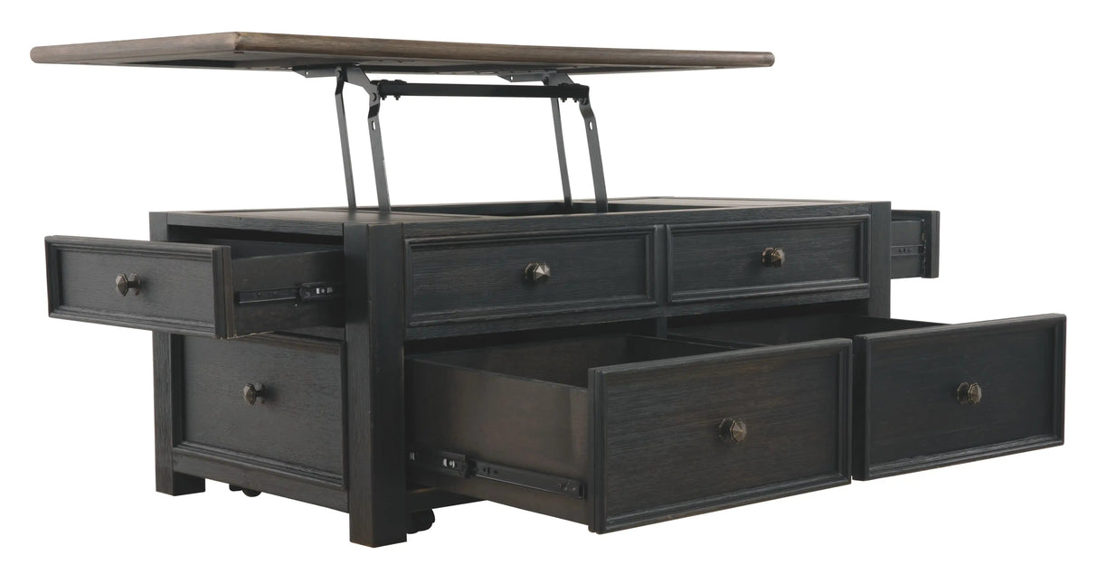 Tyler Creek - Lift Top Cocktail Table - Grayish Brown / Black - Best Buy Furniture