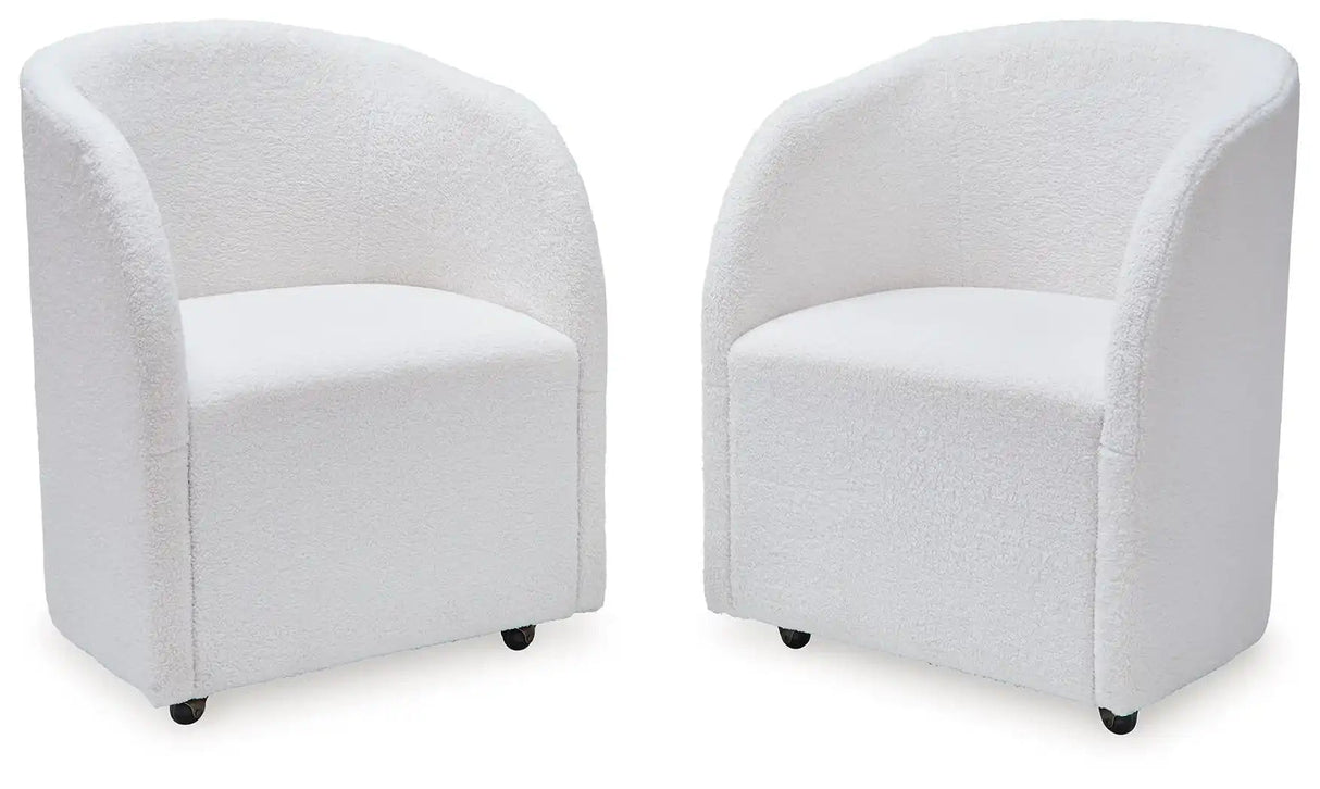 Rowanbeck - Dining Upholstered Arm Chair (Set of 2) - Ivory - Best Buy Furniture