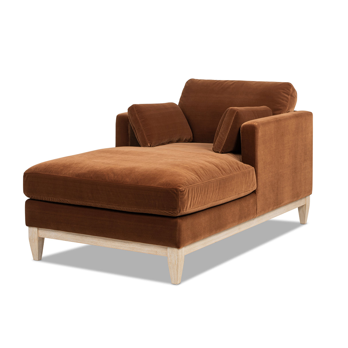 Knox 65" Modern Farmhouse Chaise Lounge Chair, Burnt