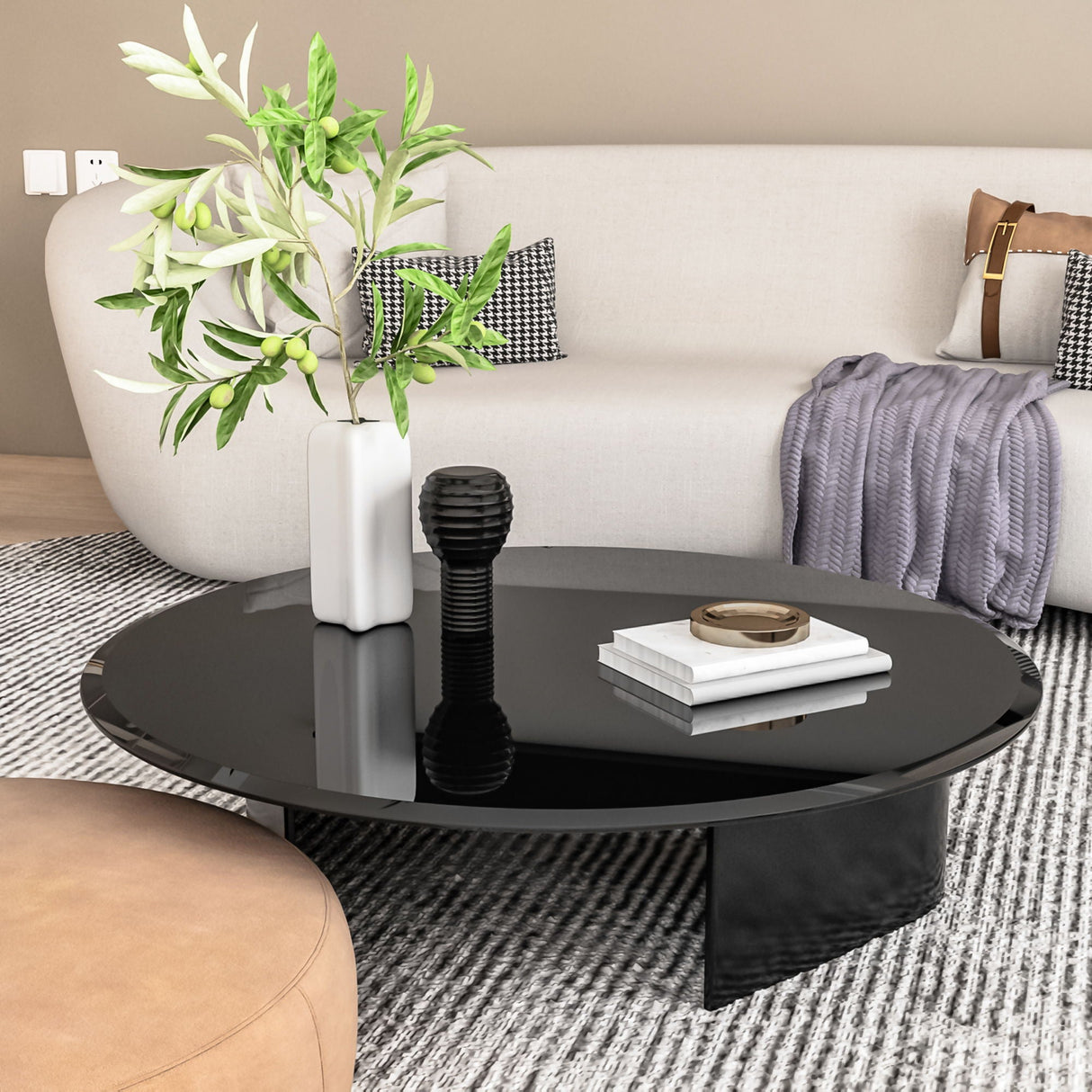 36" Round Tempered Glass Table Top Glass Thick Beveled Polished Edge