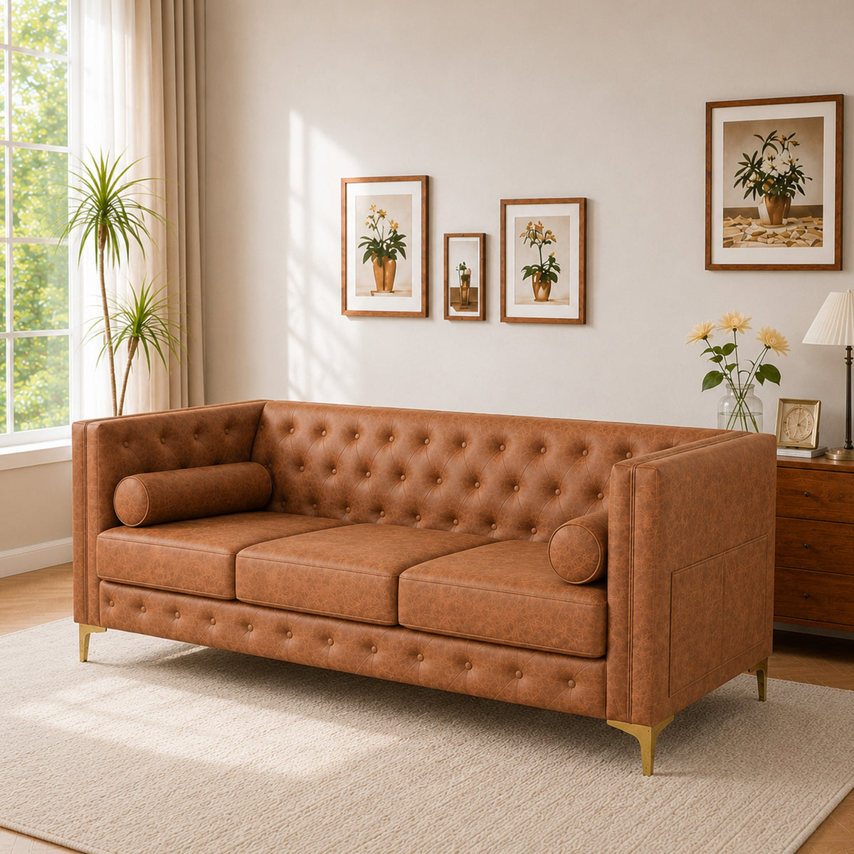 Elegant Button Tufted Sofa