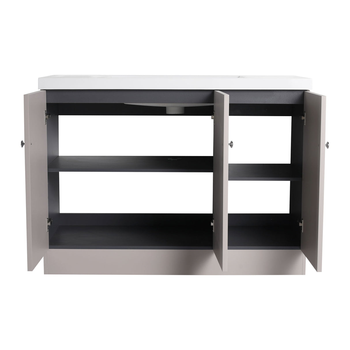 Contemporary Freestanding Bathroom Vanity With Resin Sink & Soft-Close Cabinet Doors