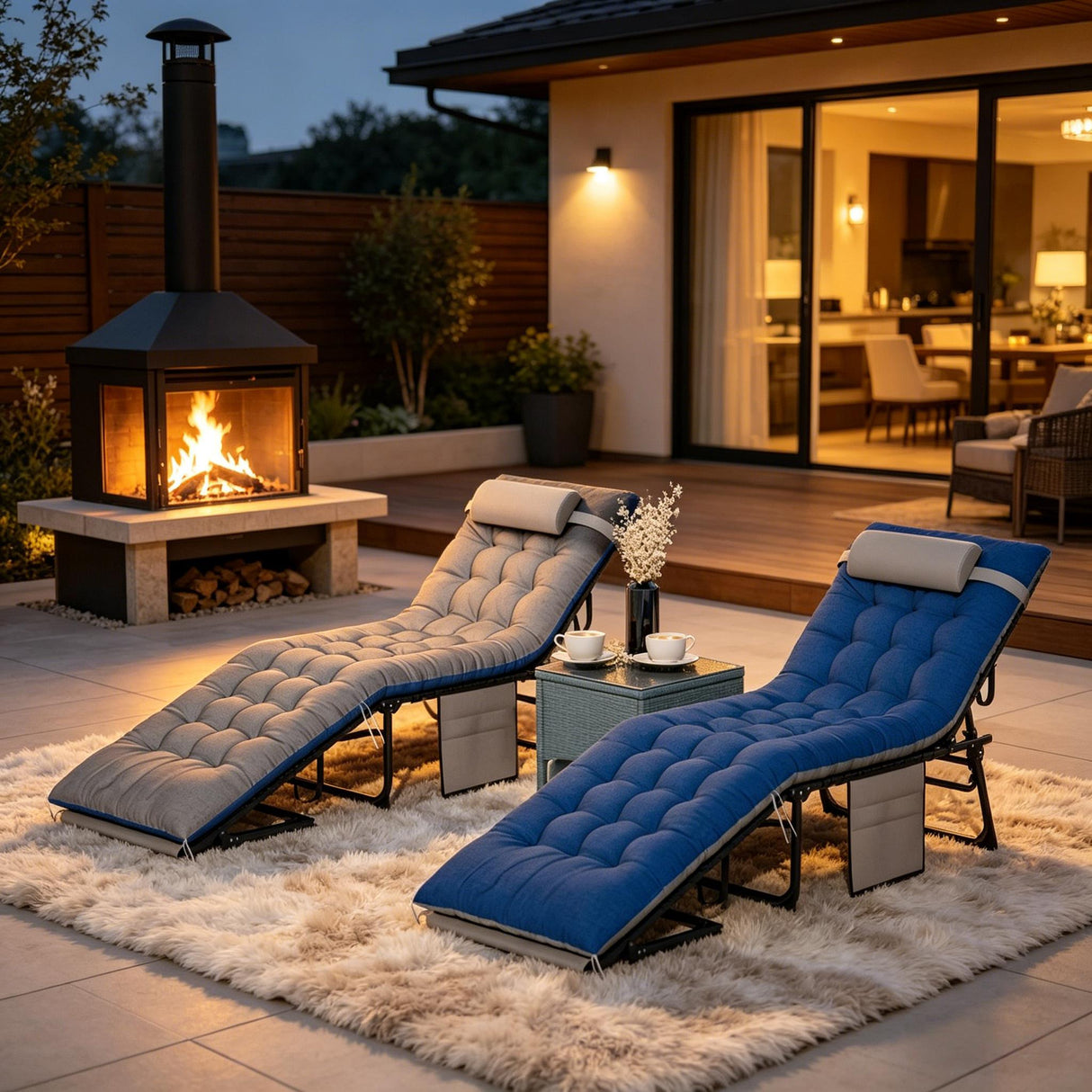 Cozy Outdoor Lounge Chairs Set of 2