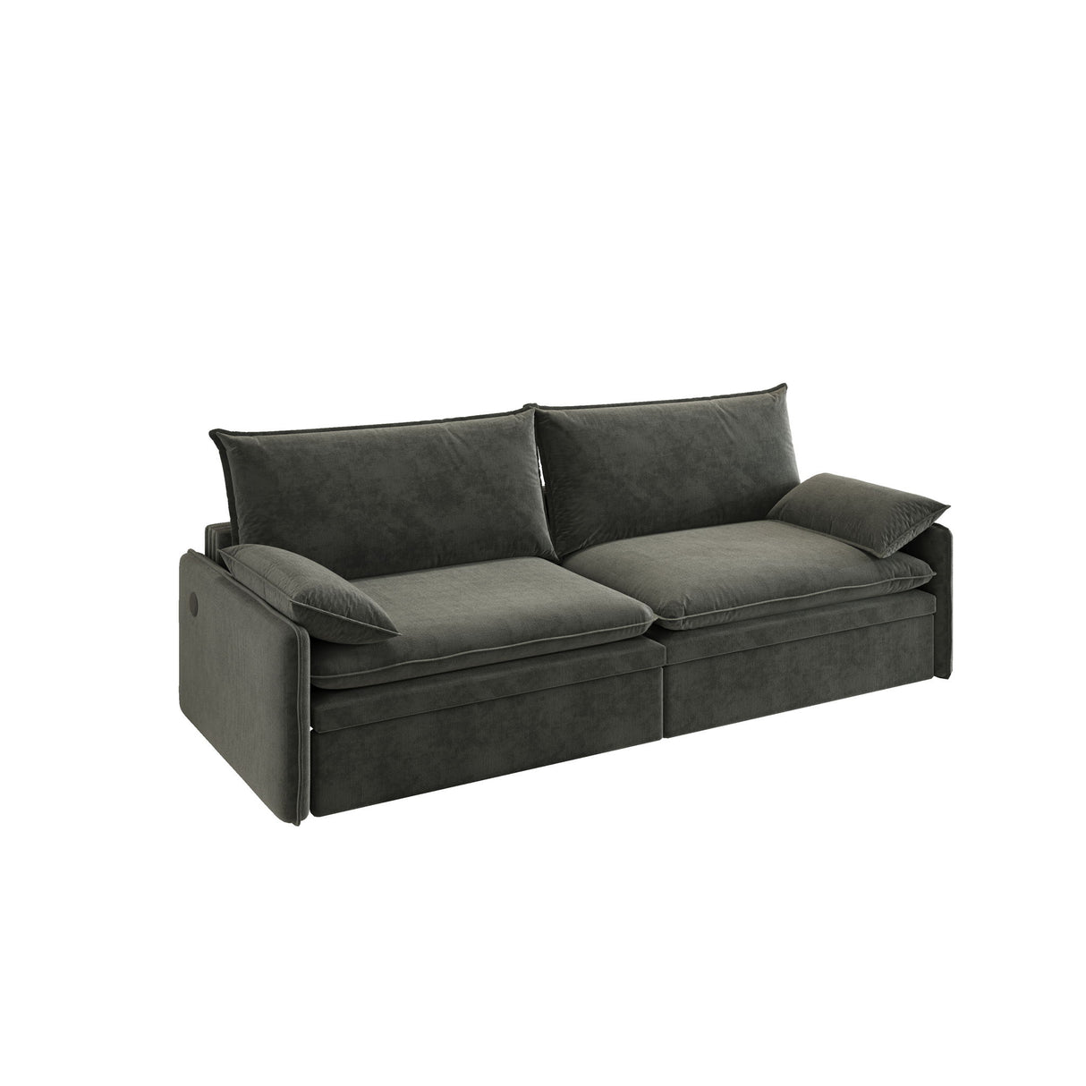 4 Seat Convertible Sleeper Sofa Bed, Modern With Storage