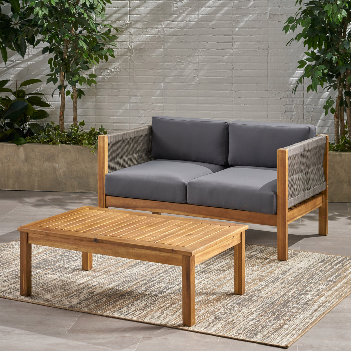 Patio Loveseat and Coffee Table Set