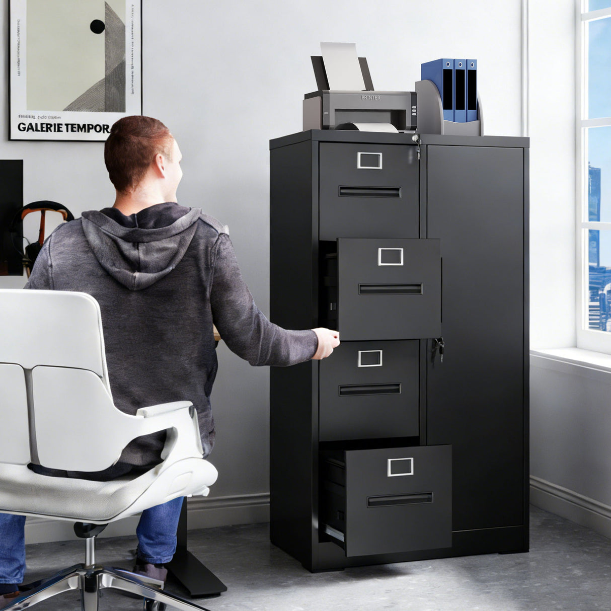 Storage Vertical Filing Cabinet With Lock