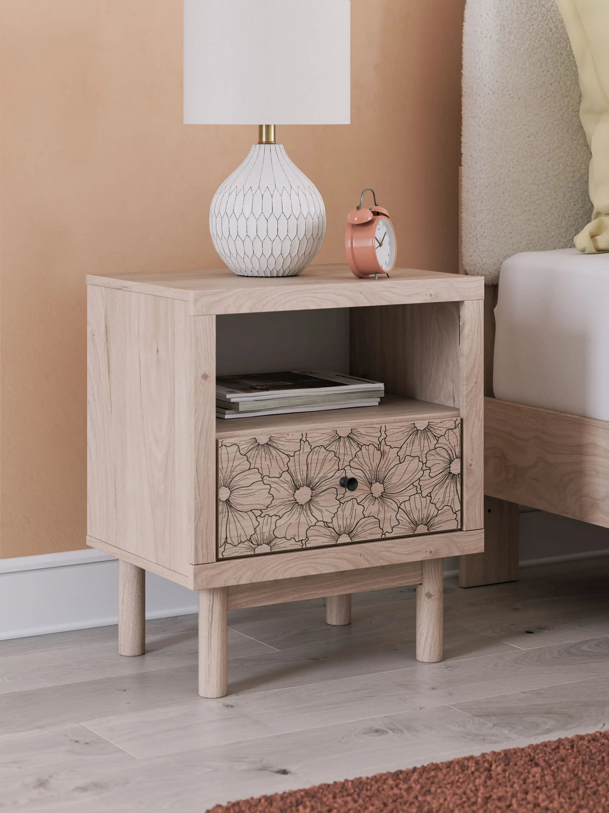 Arloster - One Drawer Night Stand - Tan - Best Buy Furniture