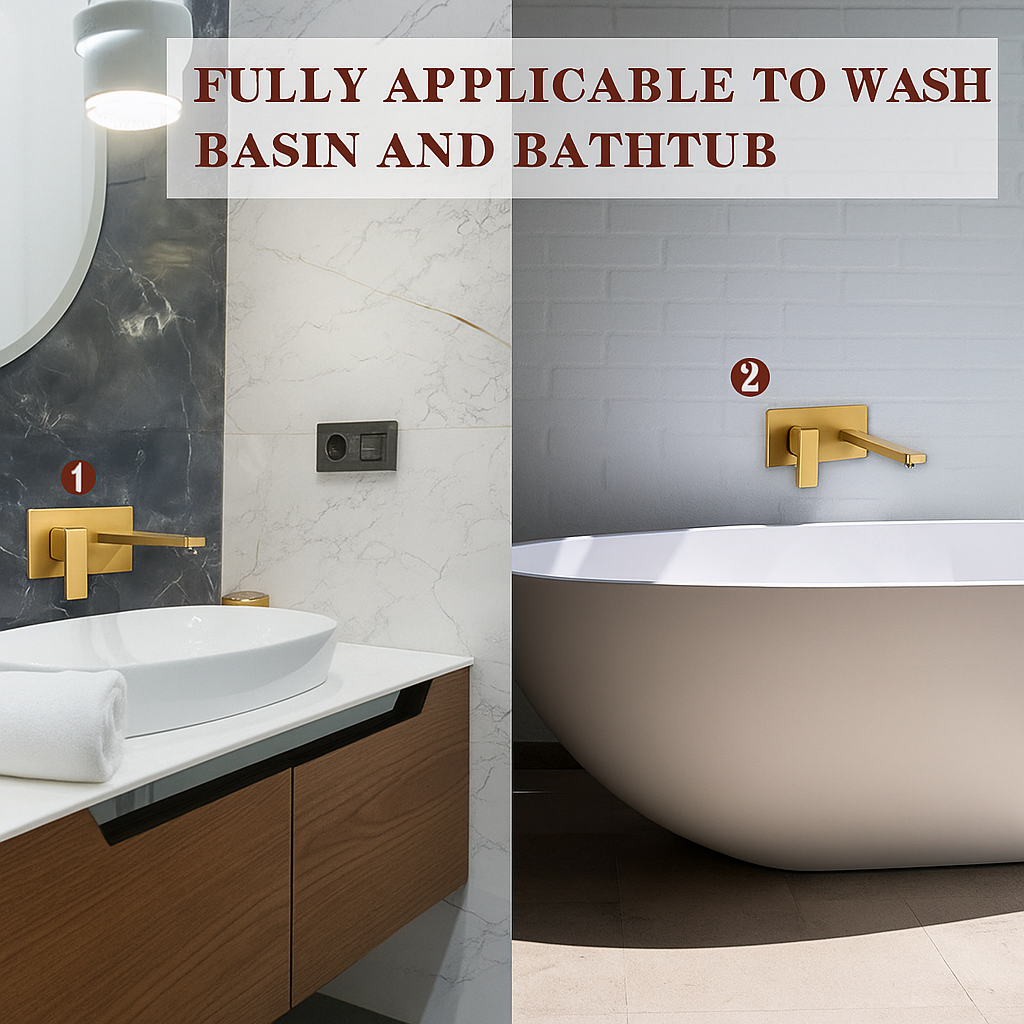 Wall Mount Faucet for Bathroom Sink or Bathtub, Single Handle