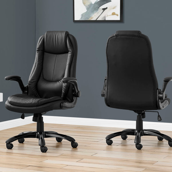 Office Chair, Adjustable Height, Swivel, Ergonomic, Armrests, Contemporary & Modern - Black - Best Buy Furniture