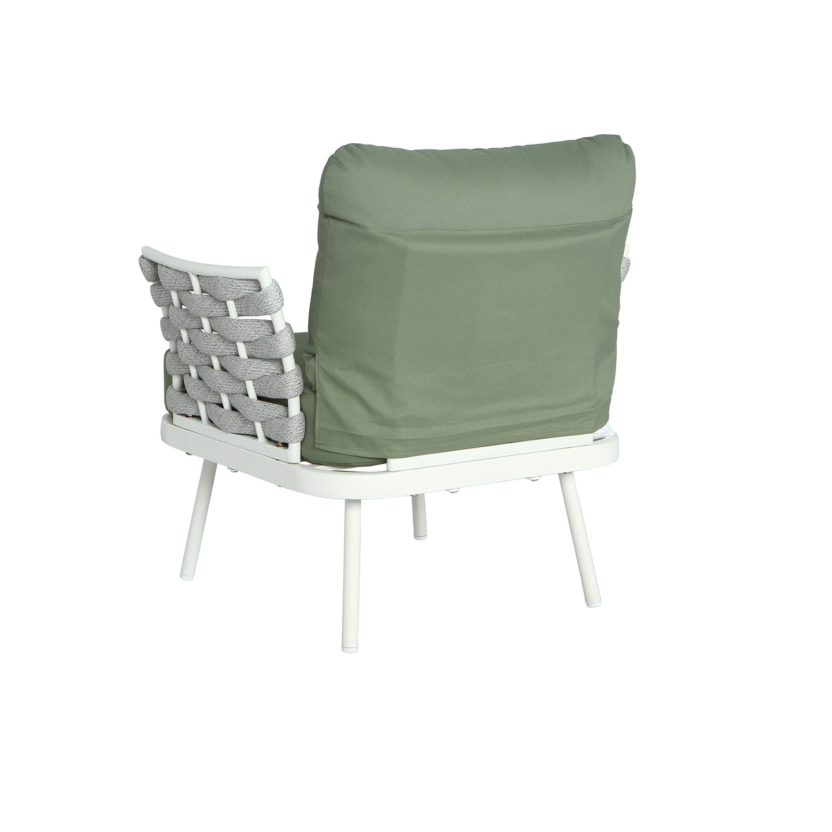 Mariano Steel 4-Pieces Conversation Set, Off White+Green