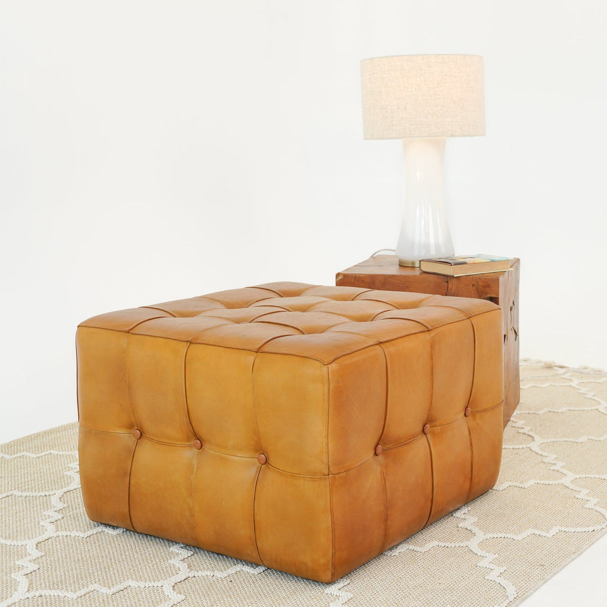 Benjiro - Square Ottoman - Tan