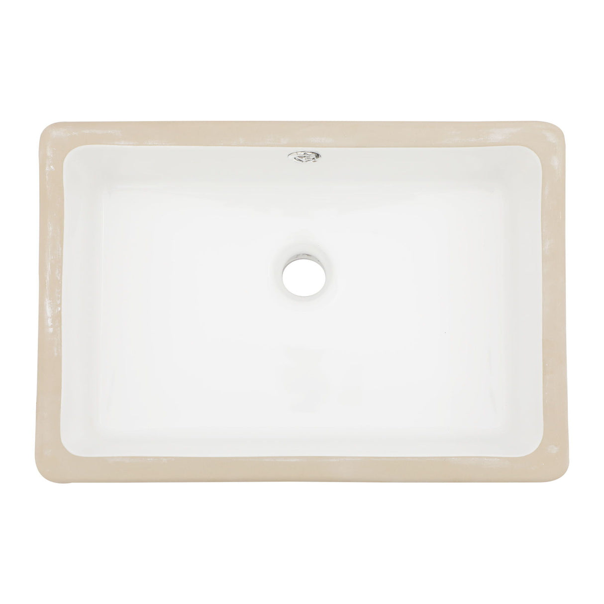Modern Ceramic Rectangular Undermount Bathroom Sink With Overflow