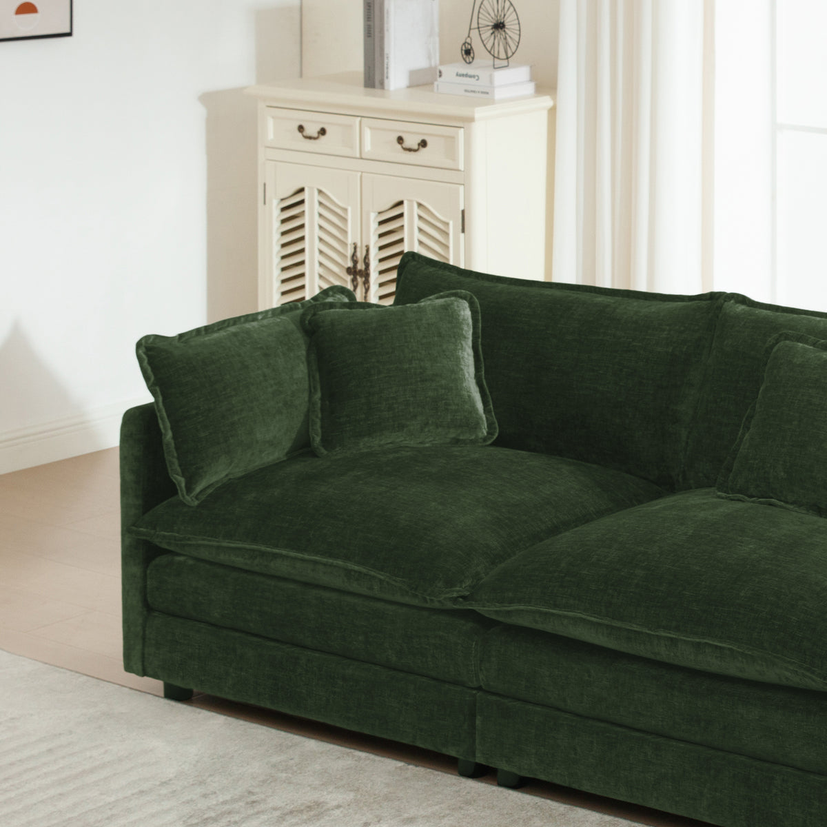 U-Shaped Sectional Sofa with Reversible Footrest