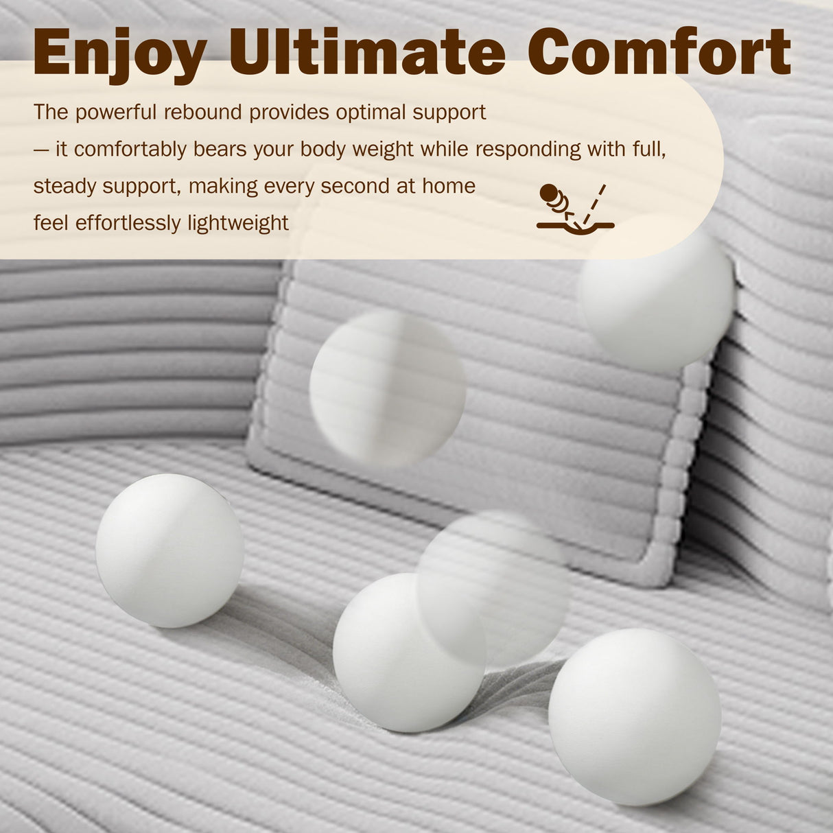 Floor Sofa With 2 Pillows, Convertible Twin Size Mattress For Living Room