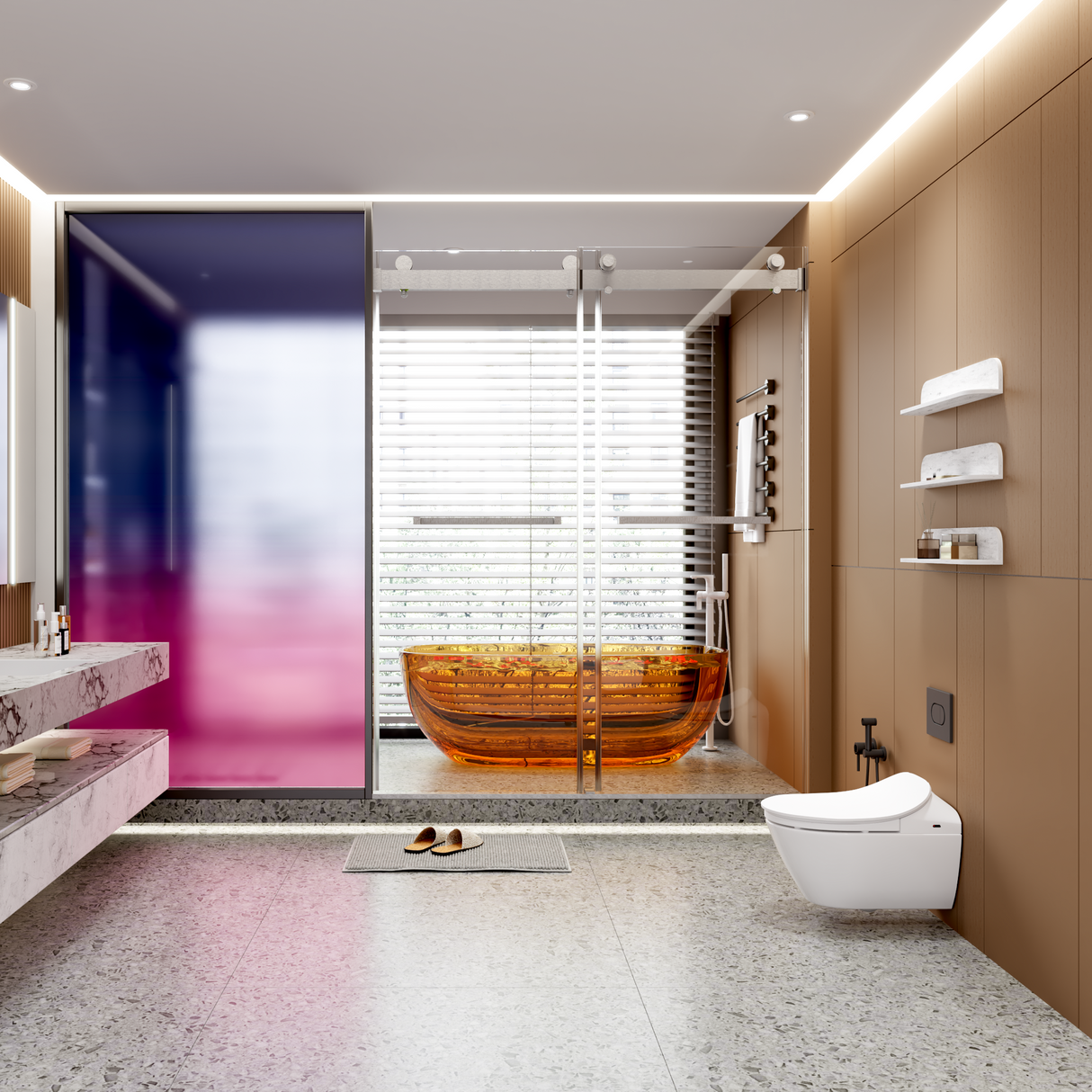 56-60"W x 76"H Frameless Double Sliding Soft-Close Shower Door