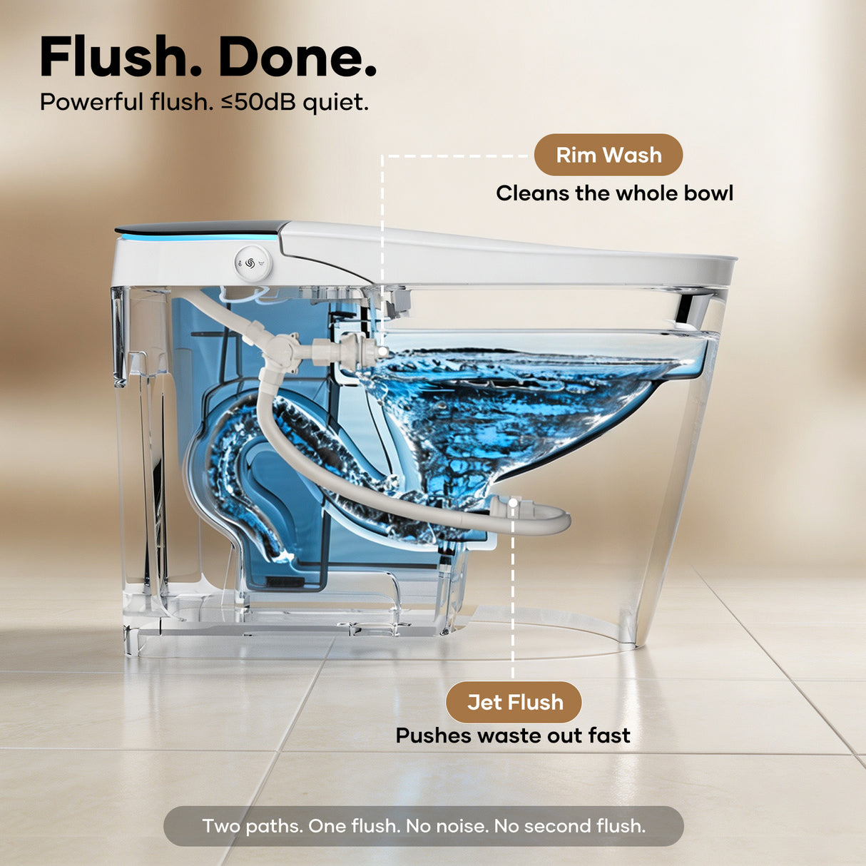 Fully intelligent toilet household fully automatic flip cover built-in foam shield zero water pressure flushing super swirl syphon toilet IPX4 waterproof