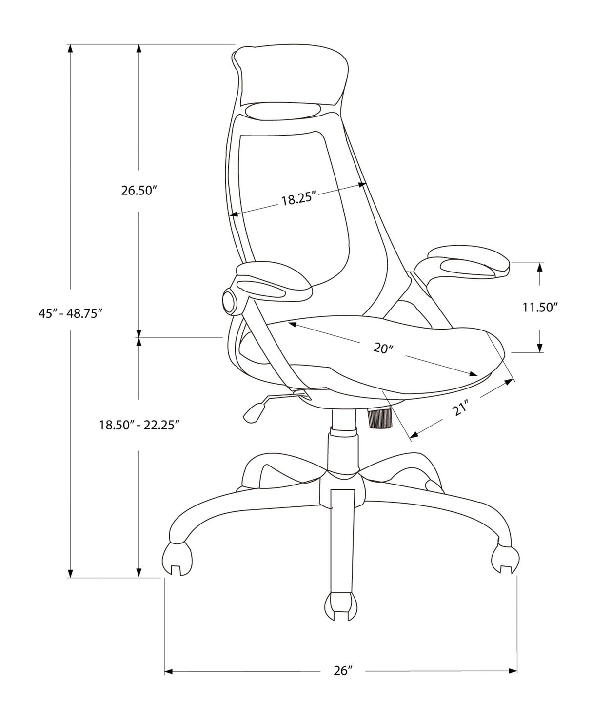Office Chair, Adjustable Height, Swivel, Ergonomic, Armrests, Contemporary & Modern - Best Buy Furniture