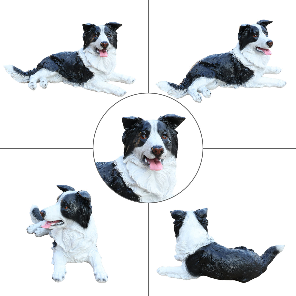 Outdoor Garden Border Collie Dog Statue Greeter