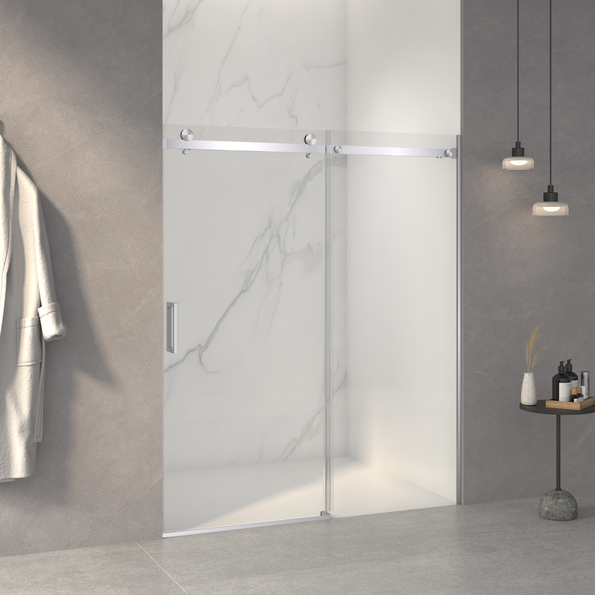 Frameless Sliding Shower Door - 56-60"W x 72"H