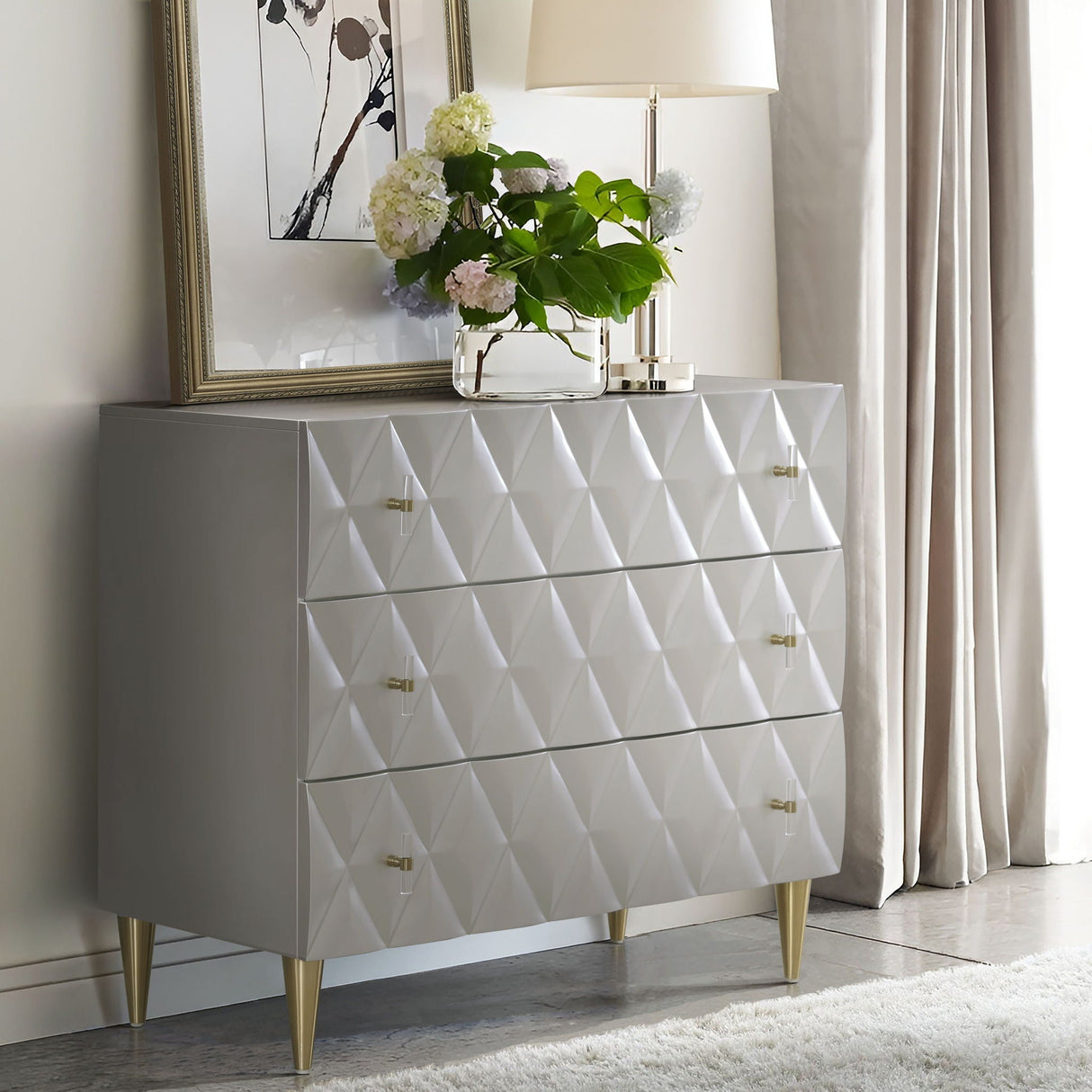 Anson - Console Cabinet - Silver / Champagne - Best Buy Furniture