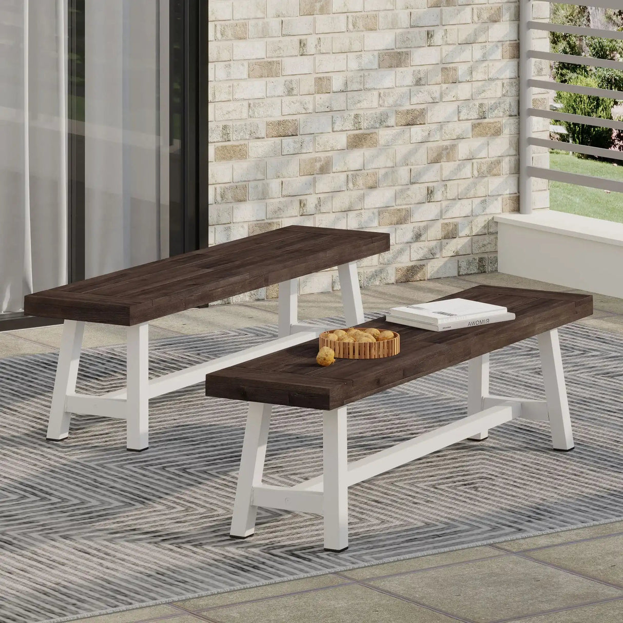 Tranquilizer - Outdoor Acacia Wood Bench With Slat Panel Design - Best Buy Furniture